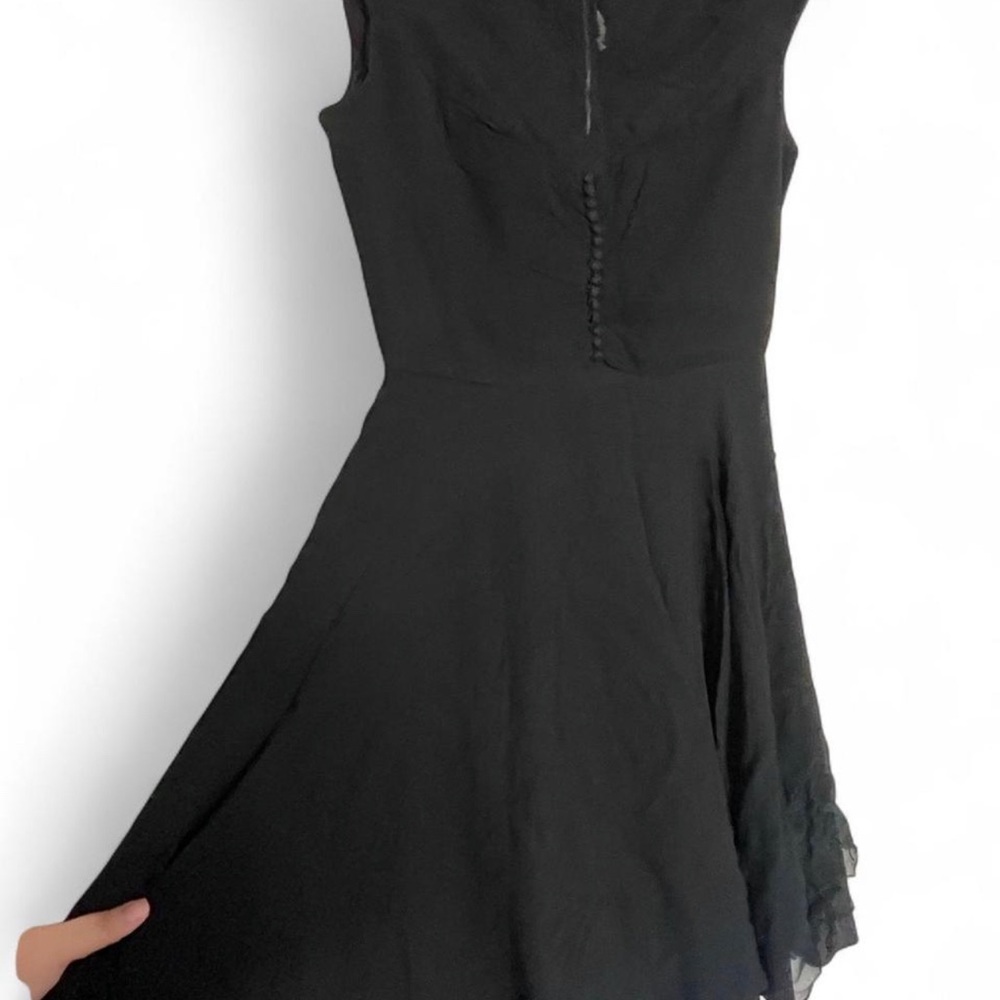 Elinor Gay Original 1950s Vintage Black Sleeveless Fit-and-Flare Dress